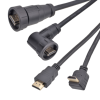 Conector Impermeable E16, Conector Recto en Ángulo para Placa PCB, Tipo Snap-On, 1M 2M 4K 60HZ