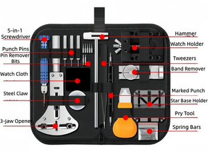 Juego de Herramientas para Reparación de Relojes con Abrecajas, Herramienta para Remover Baterías y Componentes Multiusos - Product Image 5