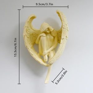 Transfrontalier résine artisanat artistique sculpté Meiyu marque <span class=keywords><strong>ange</strong></span> aile ornements jambe étreinte décorations pour dessus de table chambres jardins - Product Image 6