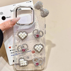 Custodia per telefono con perla di diamanti di lusso per <span class=keywords><strong>iphone</strong></span> 17 Pro custodia <span class=keywords><strong>trasparente</strong></span> con strass, <span class=keywords><strong>Cover</strong></span> per telefono per <span class=keywords><strong>iphone</strong></span> 16 15 14 - Product Image 4
