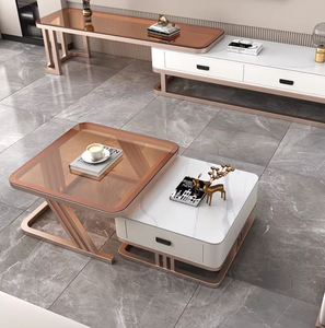 Tavolino da Caffè Moderno in Vetro Estensibile con Struttura in Metallo - Durevole, Ecologico, Facile da Pulire, con Spazio di Archiviazione per Arredamento Soggiorno - Product Image 4