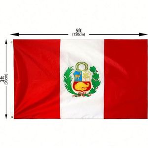 Banderas Nacionales Personalizadas de Perú, 90*150 cm, Doble Costura, 3x5 pies, para Elecciones, Interior/Exterior, con Logotipo - Product Image 2