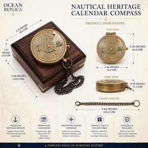 เข็มทิศพกพา ALFA NAUTICAL ทำจากทองเหลือง ขนาด 2 นิ้ว สำหรับการเดินทาง แคมป์ปิ้ง และกิจกรรมกลางแจ้ง - Product Image 4