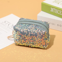 Mini porte-monnaie à sequins 2026, porte-clés pour enfants, porte-monnaie pour filles, sac de rangement élégant pour rouge à lèvres, petites trousses de maquillage pour enfants
