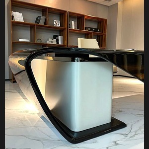 Juego de escritorio y silla ejecutiva de lujo en forma de L para el hogar Fácil montaje para el presidente CEO Director de oficina o Big Boss - Product Image 4