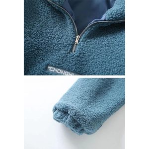 FOXA Women's Half Zip Fleece Sweatshirt <b>Crop</b> <b>Top</b> With Letter Print Regular <b>Sleeve</b> Anti Pilling Material - Product Image 6