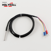 Capteur de température Holykell Rtd Pt100 3 fils Transmetteur Dc 24v 0-200 degrés