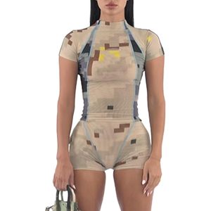 Conjunto Sexy Ajustado Personalizado 2026 para Mujer, Top de Malla con Cuello Alto y Shorts, Estilo Y2K Transparente para Club, Talla Adulto, Cintura Natural - Product Image 2