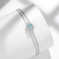 Ensemble collier et bracelet Halo ovale en moissanite bleu Paraiba, argent 925, bijoux fins pour femmes