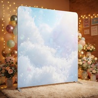 Système d'affichage publicitaire pliable, support de toile tendue, graphisme personnalisé pour les salons professionnels, application de photomaton