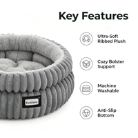 Meilleures ventes - Lit rond pour chien XL, confortable, antidérapant, en fausse fourrure, classique, moderne, écologique, de luxe, pour chats et chiens, à utiliser en intérieur
