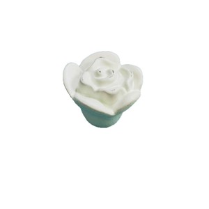 Rose Shaped Zinc Alloy Cabinet Handle Baking <b>White</b> Paint Durable Contemporary Design For Cabinet <b>Doors</b> - Product Image 3