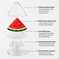 Aangepaste watermeloen acryl telefoonhouder schattige fruit telefoonstandaard 3D afneembare grip zomer mobiele decoratie groothandel