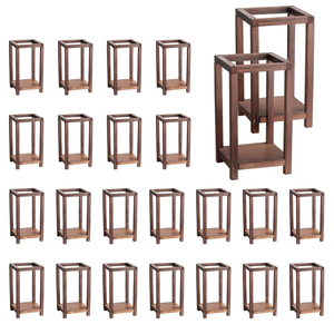 24 piezas de faroles rústicos de madera para boda, portavelas de madera de cedro, centros de mesa decorativos para el hogar - Product Image 1