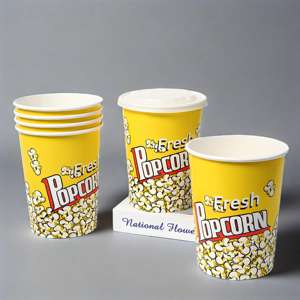 Bon marché, godet en papier de qualité alimentaire de 32oz 46oz 64oz 85oz 130oz, gobelet jetable en pop-corn imprimé personnalisé - Product Image 6