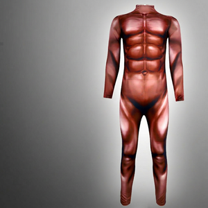 Muscle Bodysuit Men 3D Printed Full Body Set Halloween <b>Costume</b> Fancy Dress Athletic Sporty Look Customizable 7-Day Sample Label - Product Image 1