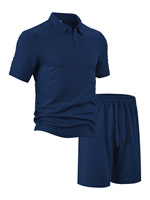 Ensemble deux pièces pour hommes, costume de loisirs d'été, manches courtes, polyester, ensembles décontractés, vêtements de plage, tenue de vacances, vente en gros