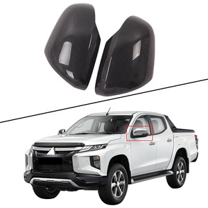 Cubiertas Decorativas para Espejos Retrovisores Exteriores WZXD, Accesorios con Acabado de Fibra de Carbono para Triton L200 2019 2020 - Product Image 1
