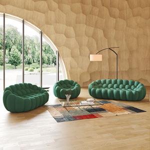 Atunus muebles de sala de estar italiano 3D nido de abeja tela de malla curvada burbuja verde sofá 3 plazas fútbol sofás sofá - Product Image 4