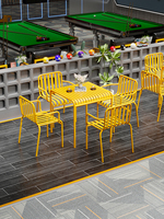 Ensemble table et chaises de balcon en fer style industriel, mobilier de terrasse pour café, espace de loisirs extérieur, fabrication Fujian