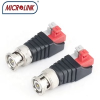 Adaptateur de connecteur BNC mâle à raccord rapide sans soudure pour caméra CCTV, type à pression sur bornier
