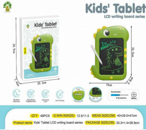 Tableau d'écriture LCD Dinosaure Vert 19 pouces pour enfants de 3 à 6 ans, jouet éducatif de dessin, unisexe, thème animal en plastique - Product Image 1