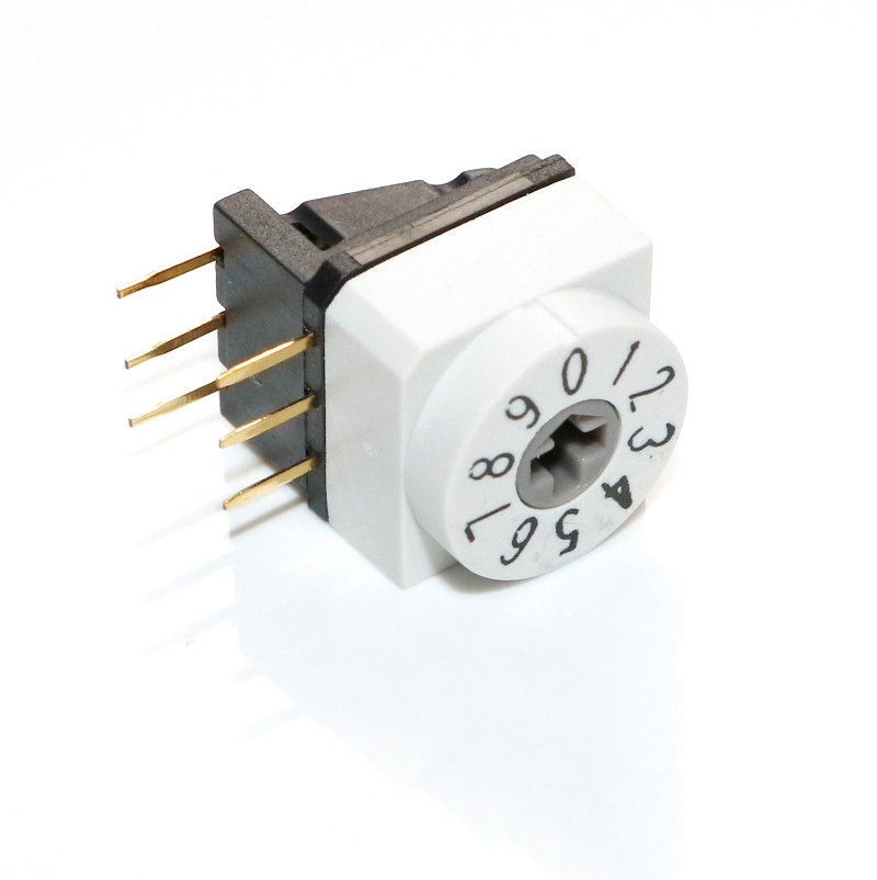 <strong>10</strong> <strong>Position</strong> <strong>Rotary</strong> DIP <strong>Switch</strong> 3x3 Side Actuated 2.54mm Pitch BCD <strong>Coded</strong> with Cap, Through Hole Mounting