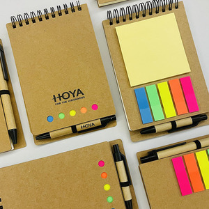 Carnets de notes en papier kraft à couverture rigide personnalisable Notes autocollantes Journal Promotionnel Bloc-notes personnalisé Bloc-notes Ensemble de stylos Cadeaux d'affaires - Product Image 3