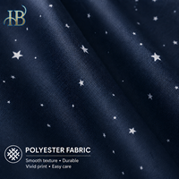 Rideaux occultants HB bleu marine ciel étoilé en polyester, panneaux de fenêtre occultants avec œillets métalliques faciles à installer pour chambre à coucher
