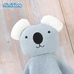 Sıcak satış özelleştirilmiş bebek Lovey hayvan Koala kafa peluş bebek yorgan nakış bebek güvenlik battaniyesi yumuşak doldurulmuş oyuncaklar - Product Image 2