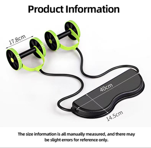 Ruota Addominale Multifunzionale per Palestra Indoor <span class=keywords><strong>con</strong></span> Corda a Doppia Trazione, Nucleo in PP ABS ad Alta Resistenza e Durevole - Product Image 3