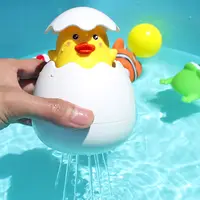 Mainan Mandi Telur Bebek Kuning, Semprotan Air Telur Bebek Kuning, Mainan Air Kamar Mandi untuk Anak Kecil Bayi Laki-laki Perempuan