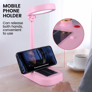 NEW 2-in-1 Solar Fan <b>Desk</b> Lamp <b>Study</b> Reading Emergency Solar Powered & USB Rechargeable Cordless Led Table Lamp with Fan Lamp - Product Image 2