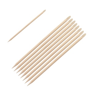 Haute Qualité Jetable Double Extrémité Nail Art Manucure Pédicure Outils Orange Bâtons En Bois avec Poignée En Bambou Prix Usine - Product Image 3