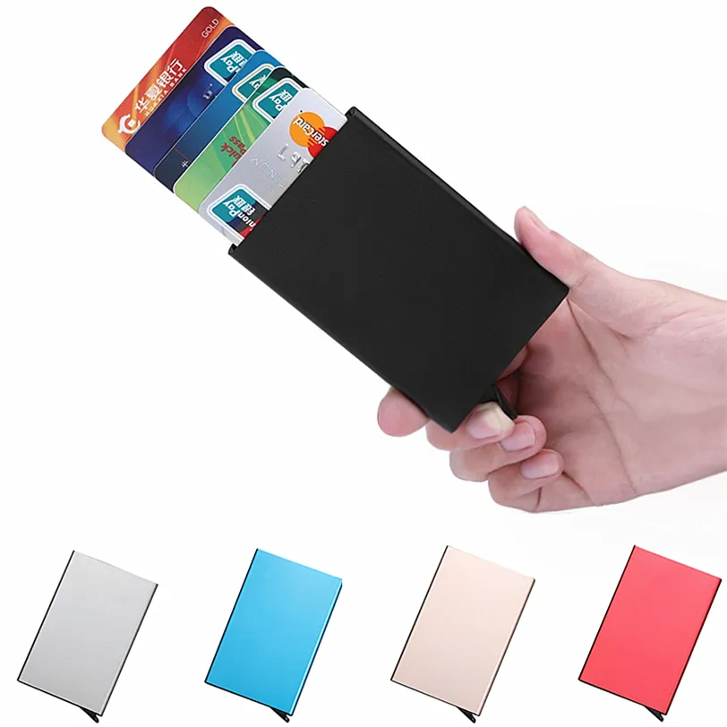 Aluminium RFID Credit Card Holder RFID Blocking ID Card Wallet Money Clip Slim Aluminum Metal Case wallet