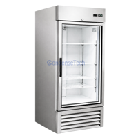 Vitrine Réfrigérée Simple Porte Vitrée Refroidissement par Air Congélation Rapide Étagères Réglables 400L Restaurant