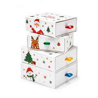 Boîte cadeau personnalisée à tiroir coulissant en carton rigide avec estampage à chaud pour emballage de mariage, Noël et fêtes