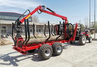 Prezzo più economico rimorchio forestale 2ton 3ton rimorchio per trattore rimorchio per tronchi con gru caricatore per legname in vendita