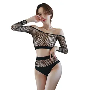 Spot sexy underwear female red sexy transparent net suit cut-out sexy flirting stockings sexy skirt lingerie