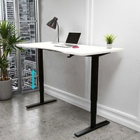 Cadre de bureau assis-debout commercial ergonomique à vérin à gaz automatique, réglable en 3 positions, à double pied, pour usage domestique/bureau/hôpital