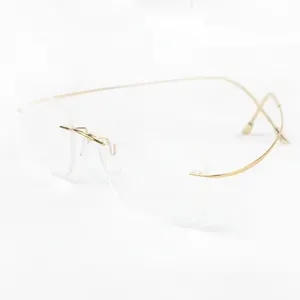 2024 New IP Titanium Optical Frames Classic Slim Thin Frameless Eyewear 100% B Rimless Glasses Men Rimless Eye Glasses Frame