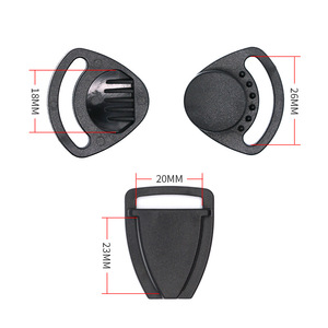 Triangular Helmet Safety Buckle Black Plastic <b>Adjustment</b> <b>Strap</b> Clamp Motorcycle Helmet Accessories - Product Image 2