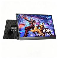 Monitor Portátil para Juegos de 16 Pulgadas, 1200P FHD, 100% SRGB, HDR, Ultra Delgado, con Soporte, para Laptop, PC, PS5, Xbox, Switch, Mac