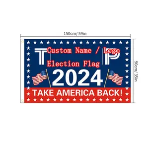Bandera de elección presidencial de buena calidad personalizada 90*150cm Poliéster Impresión digital Make America great again