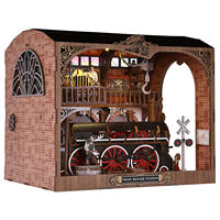 Maison de poupée en bois et puzzle 3D « Rail de ferrovia » - Jeu de puzzle éducatif DIY pour enfants et collectionneurs adultes
