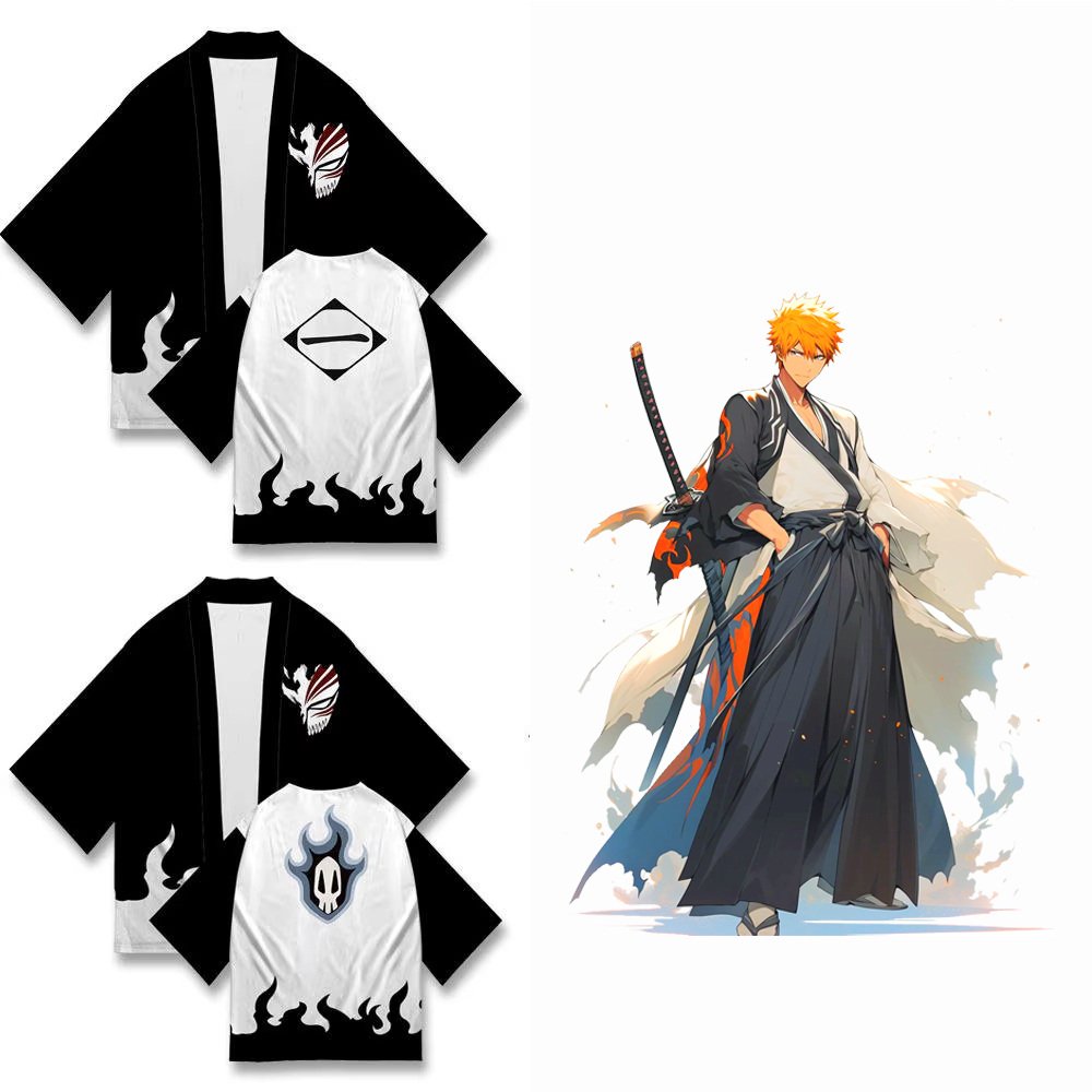 TOBVBOO Disfraz de cosplay de Kurosaki Ichigo de la Guerra de Sangre de mil años, uniforme negro, traje de Shinigami