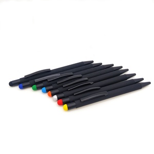 Aluminium2 en 1-pincel de goma suave con logotipo personalizado, lápiz capacitivo para pinza, lápiz capacitivo para pantalla táctil de metal, color negro - Product Image 6