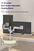 H11G Charge réglable lisse 2-9kg Support de bras de moniteur à ressort à gaz à double écran ergonomique 17-36 pouces