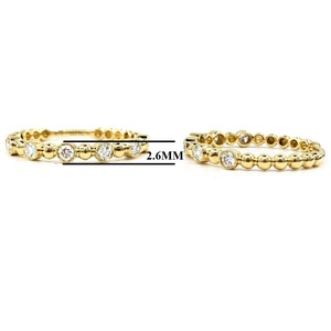 Vente en gros Chine Saint-Valentin Meilleure Qualité Or Jaune Massif 18 carats Diamant Naturel Sertissage en Canal Petites Billes Classiques pour Fête Féminine - Product Image 2