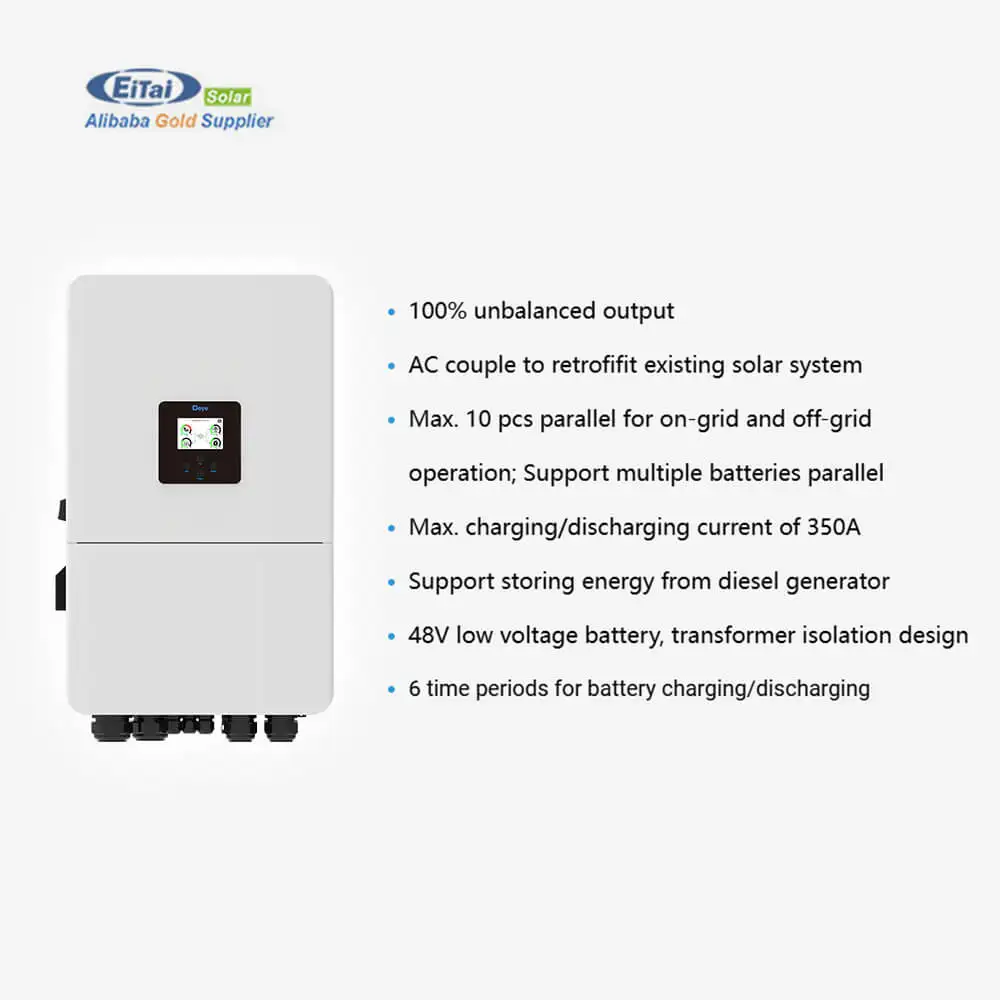 Growatt 15Kw 20Kw 25Kw 30Kw 35Kw 40Kw 50Kw on Off Grid Hybrid Solar Power Energy System Matched With Grade a Cell LFP Battery · image 3